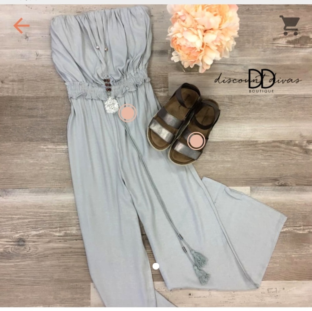 Grey strapless jumper